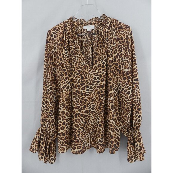 Nili Lotan Medium Shirt Leopard Print Sheer Acadia Target Blouse - Picture 2 of 9